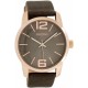 OOZOO Timepieces 43mm Rosegold Browngrey Leather Strap C7418